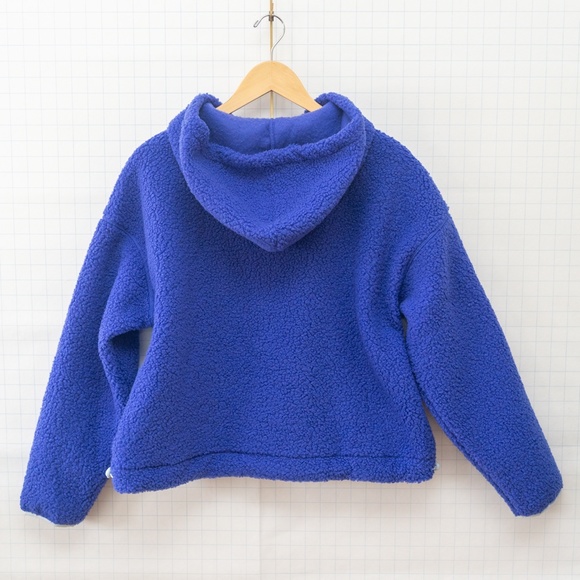 *NWT* Wild Fable Half Zip Anorak Hoodie Sherpa - Cobalt/Light Blue - Size M - Picture 5 of 11